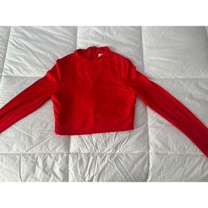 MESHKI RED LONG SLEEVE TOP